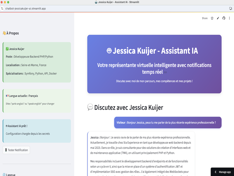 projet python chatbot portfolio