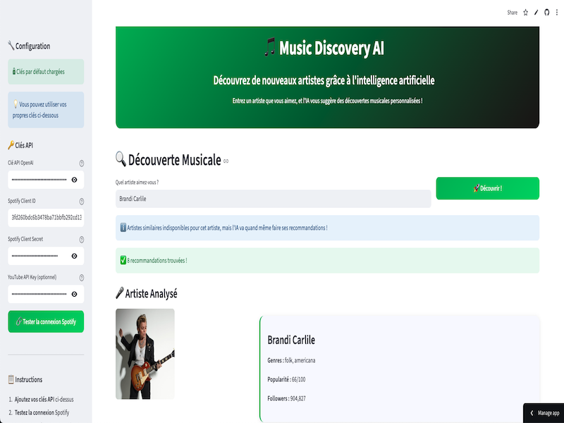 projet python music discovery